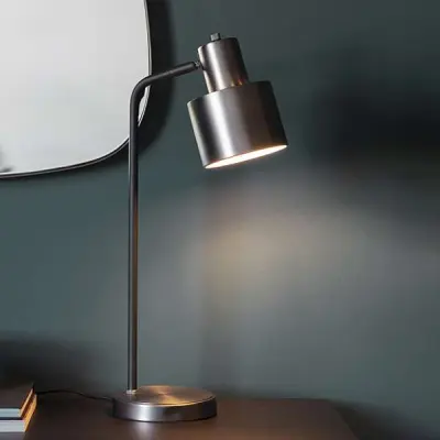 Mayfield Table Lamp in Brushed Silver Finish