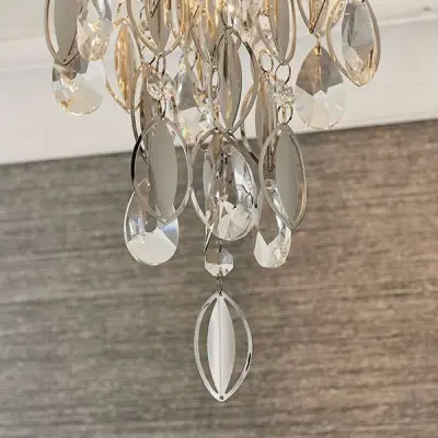 Melody 3 Light Crystal Flush Fitting in Chrome