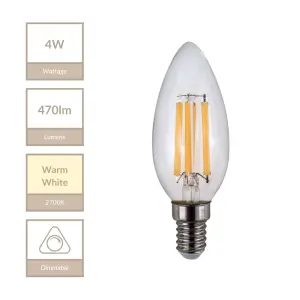 4W E14 Dimmable Candle Bulb in Warm White
