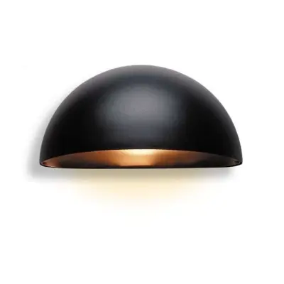 Modern Black Outdoor Dome Wall Washer Light