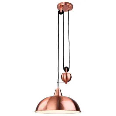 Modern Red Copper Dome Shade Ceiling Pendant Light Fitting