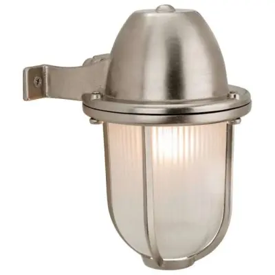 Nautic Nickel Outdoor Down right Wall Light