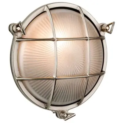 Nautic Oval Nickel Flush Outdoor Wall Fitting