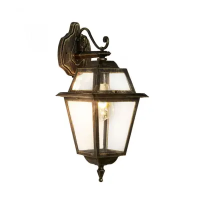 New Orleans IP44 Black & Gold Outdoor Wall Light