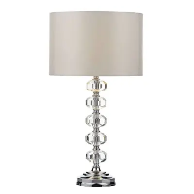 Oleana Table Lamp Polished Chrome Crystal complete with Shade