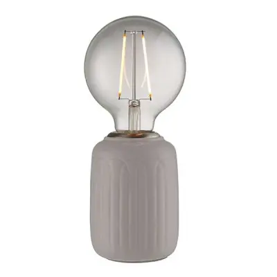 Olivia Table Lamp in Satin Nickel Finish with Taupe Gloss