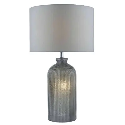 Pamplona Table Lamp Dual Light Grey Glass complete with Shade