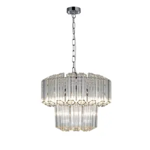 Pierre 4 Light Crystal Pendant in Polished Chrome
