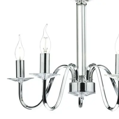 Pique 5 Light Polished Chrome Clear Crystal Detail