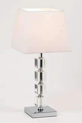 Polished Chrome And Acrylic Table Lamp With Shade