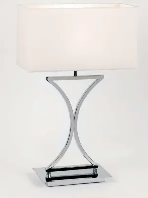 Polished Chrome Table Lamp With Shade
