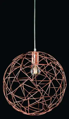 Praga Single Light Ceiling Pendant in Copper