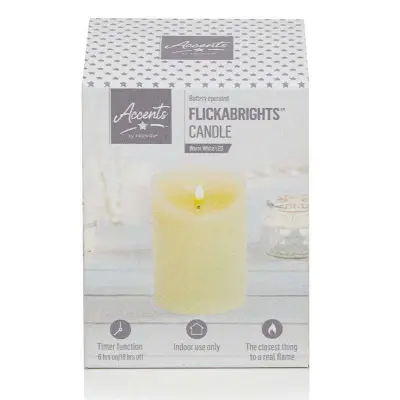 PREMIER LIGHTING LB192180 13cm Cream Flickabright LED Candle with Timer