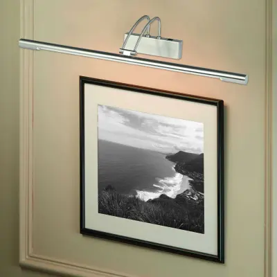 SATIN SILVER PICTURE LIGHT WITH ADJUSTABLE HEAD