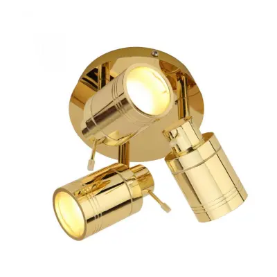 Scorpius 3 Light Brass Bathroom Spotlight