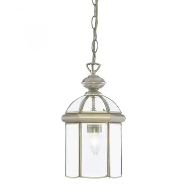 Searchlight 7131AB Single Lantern Antique Brass With Domed Glass