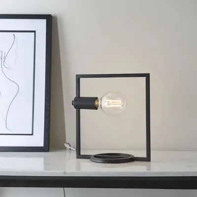 Shape Rectangle Table Lamp in Matt Black