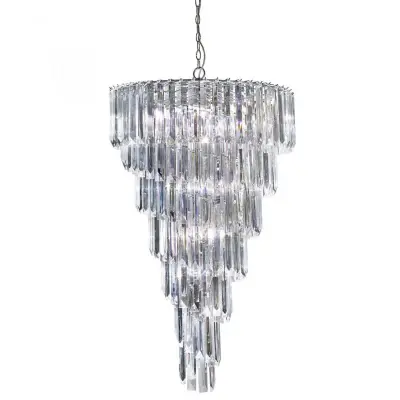 Sigma Chrome 9 Light Chandelier With Clear Acrylic Prisms