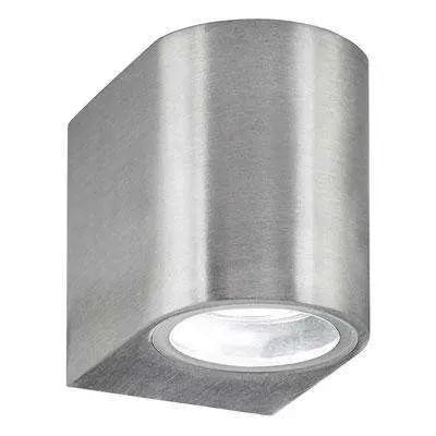 Silver Ip44 Outdoor Light With Fixed Glass Downlight