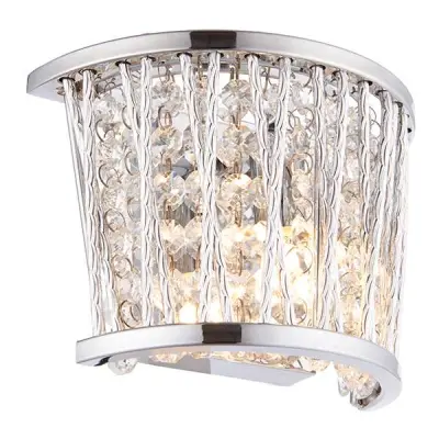 Sophia Wall Light in Chrome with Clear Crystal