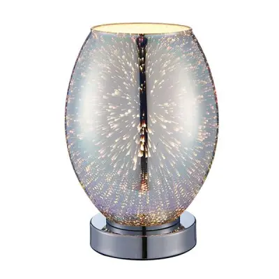 Stella Touch Table Lamp Holographic Glass & Chrome Plate