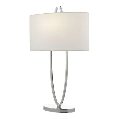 Utara Table Lamp Polished Chrome with Shade