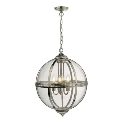 Vanessa 5lt Pendant Poished Nickel & Clear