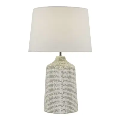 Vondra Table Lamp White & Grey With Shade
