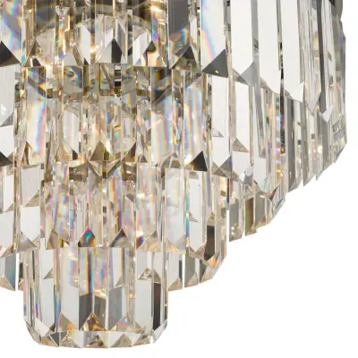 Vyana 4 Light 4 Tier Pendant in Antique Brass with Crystal Droppers