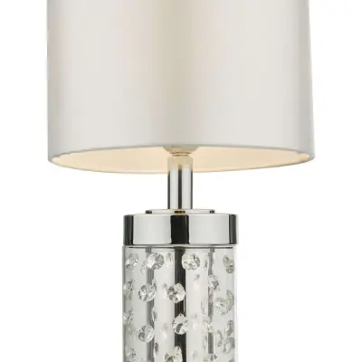 Yalena Small Table Lamp Polished Chrome & Glass C/W Shade