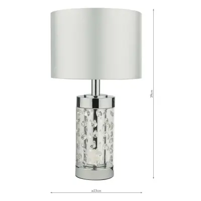 Yalena Small Table Lamp Polished Chrome & Glass C/W Shade