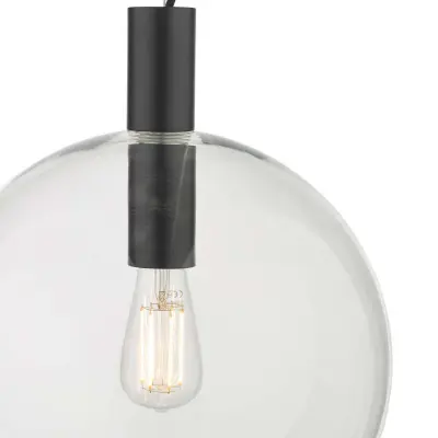 Zula Black Pendant with Clear Glass Shade