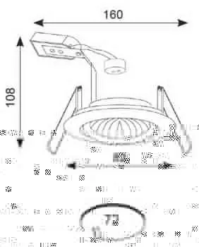 Twistlock MR16 50W IP44 Die-Cast Downlight