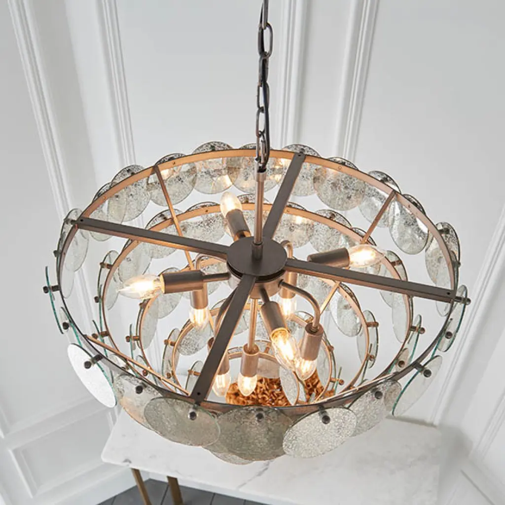 Bella Antique Silver 9 Light Chandelier