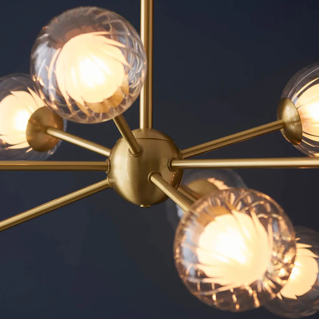 March 9 Light Ceiling Pendant in Satin Brass