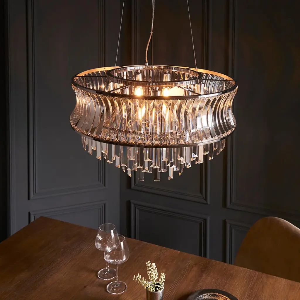 Alice 9 Light Bright Nickel Chandelier