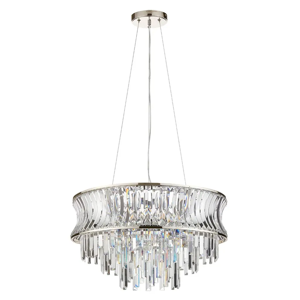 Alice 9 Light Bright Nickel Chandelier