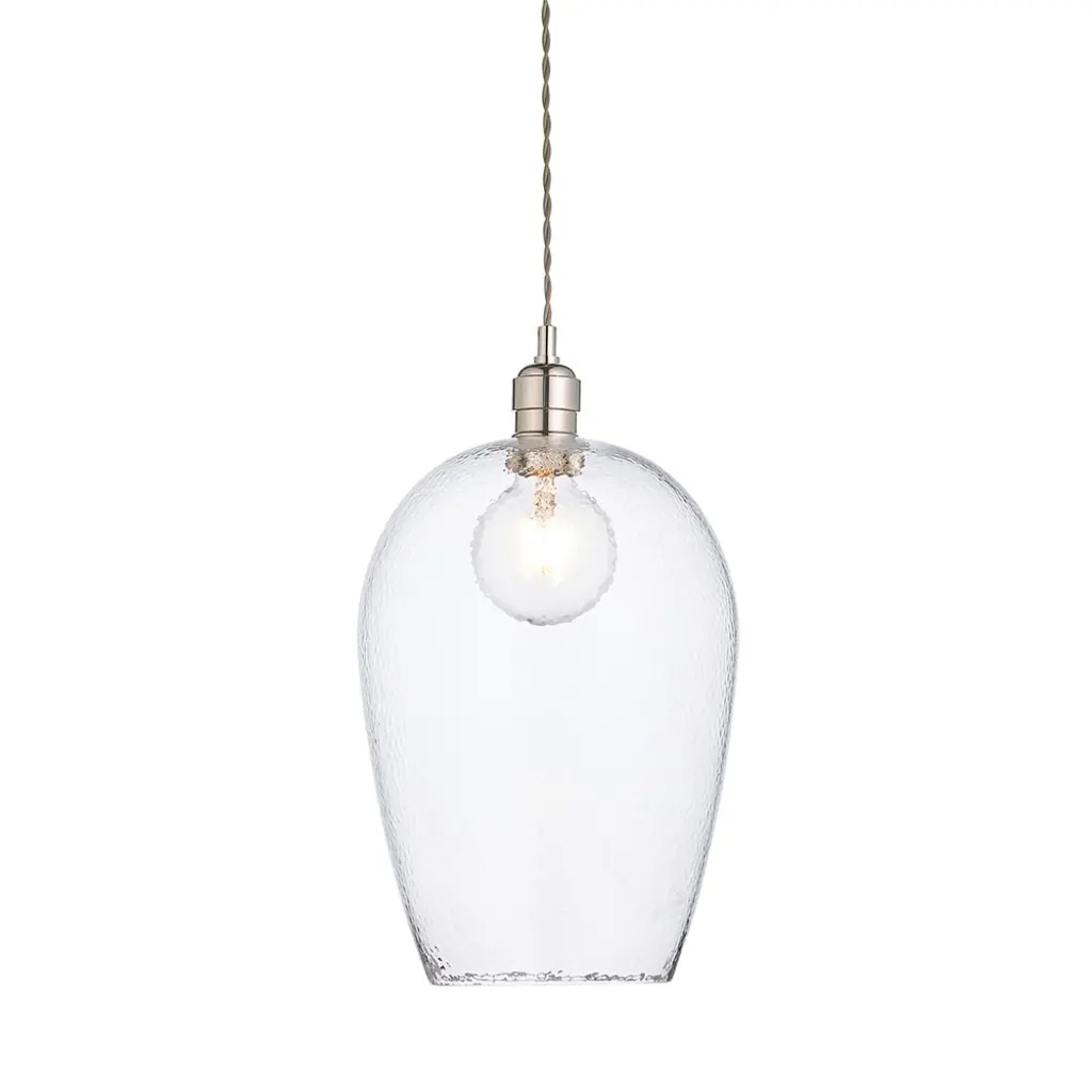 Molly Large Clear Hammered Glass Pendant