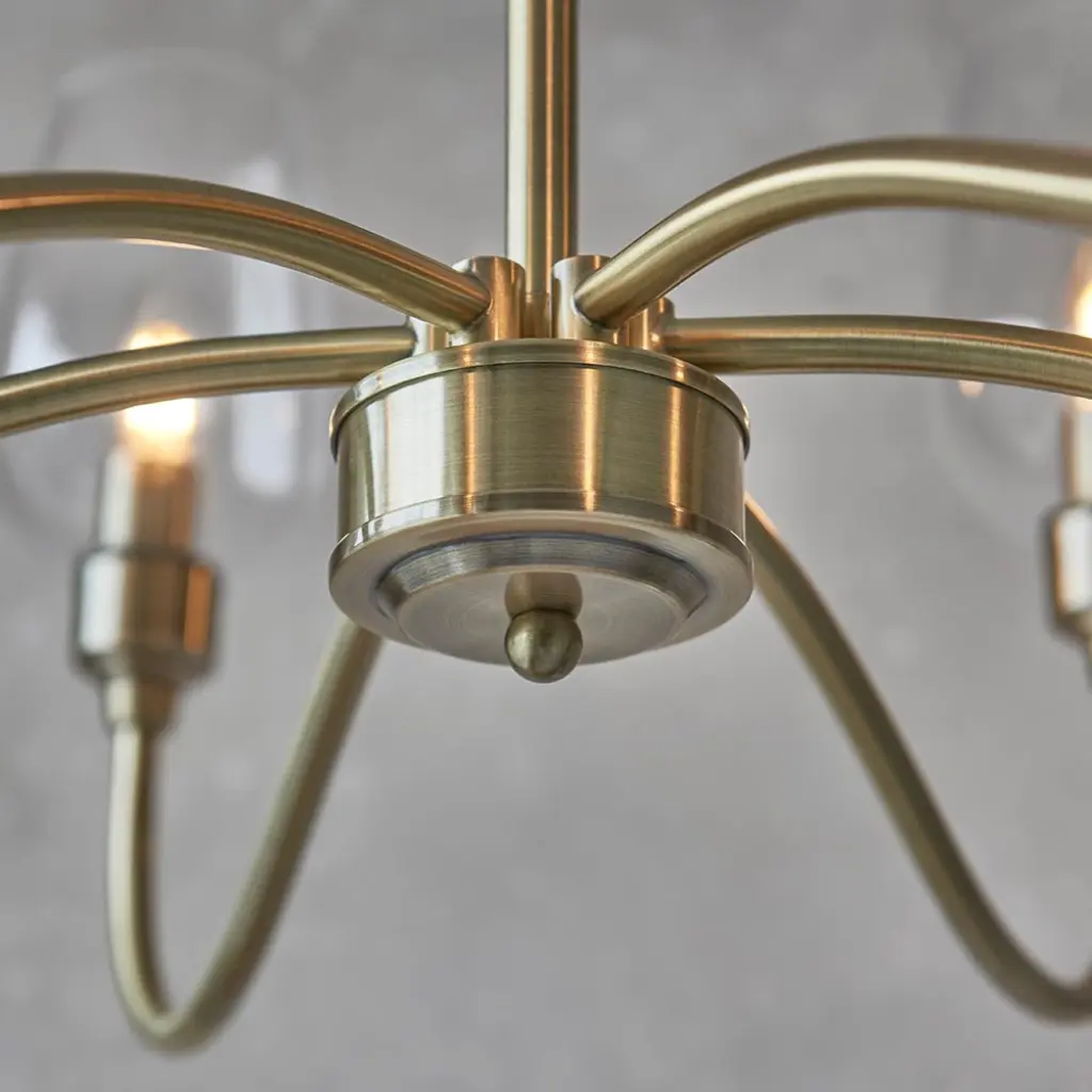 Pure 6 Light Antique Brass Ceiling Light