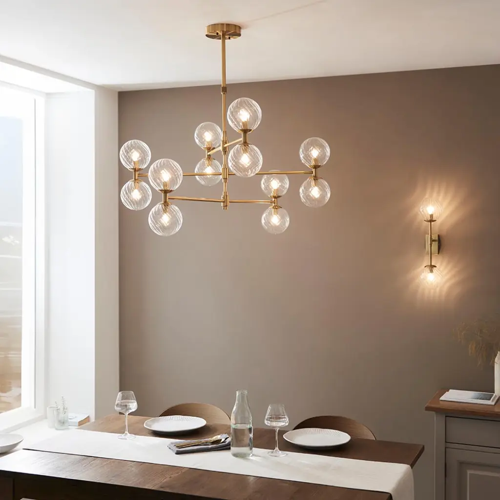 Ben Brushed Brass 12 Light Pendant