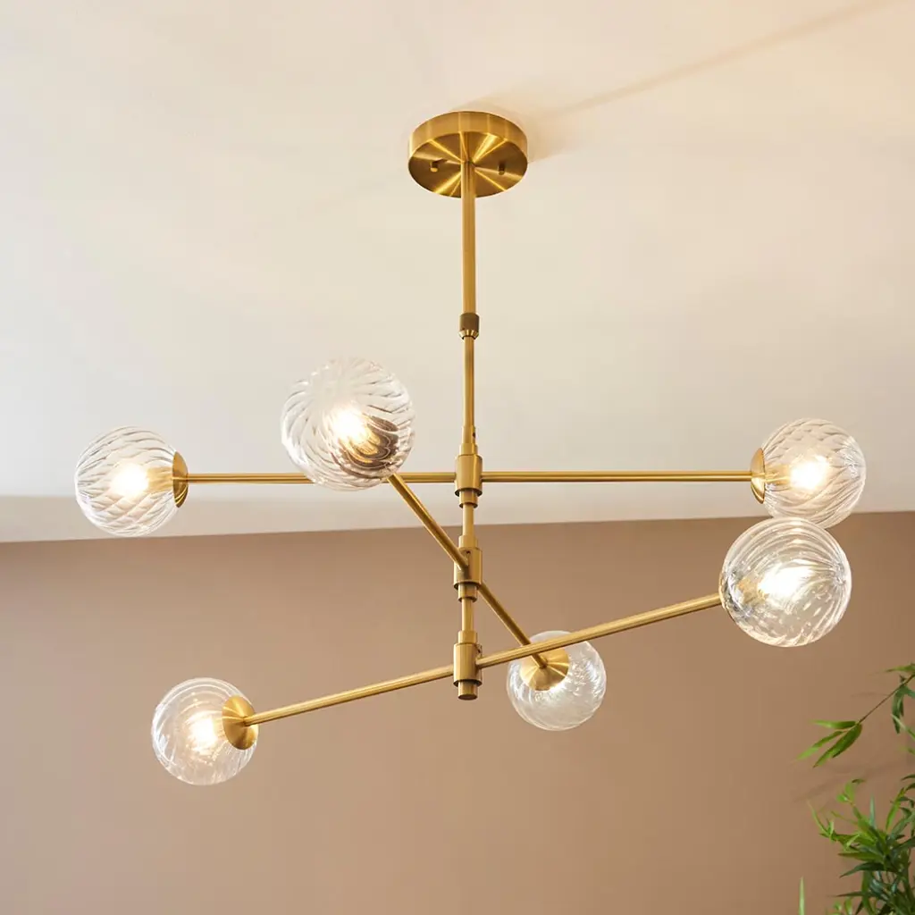 Ben 6 Light Brushed Brass Pendant