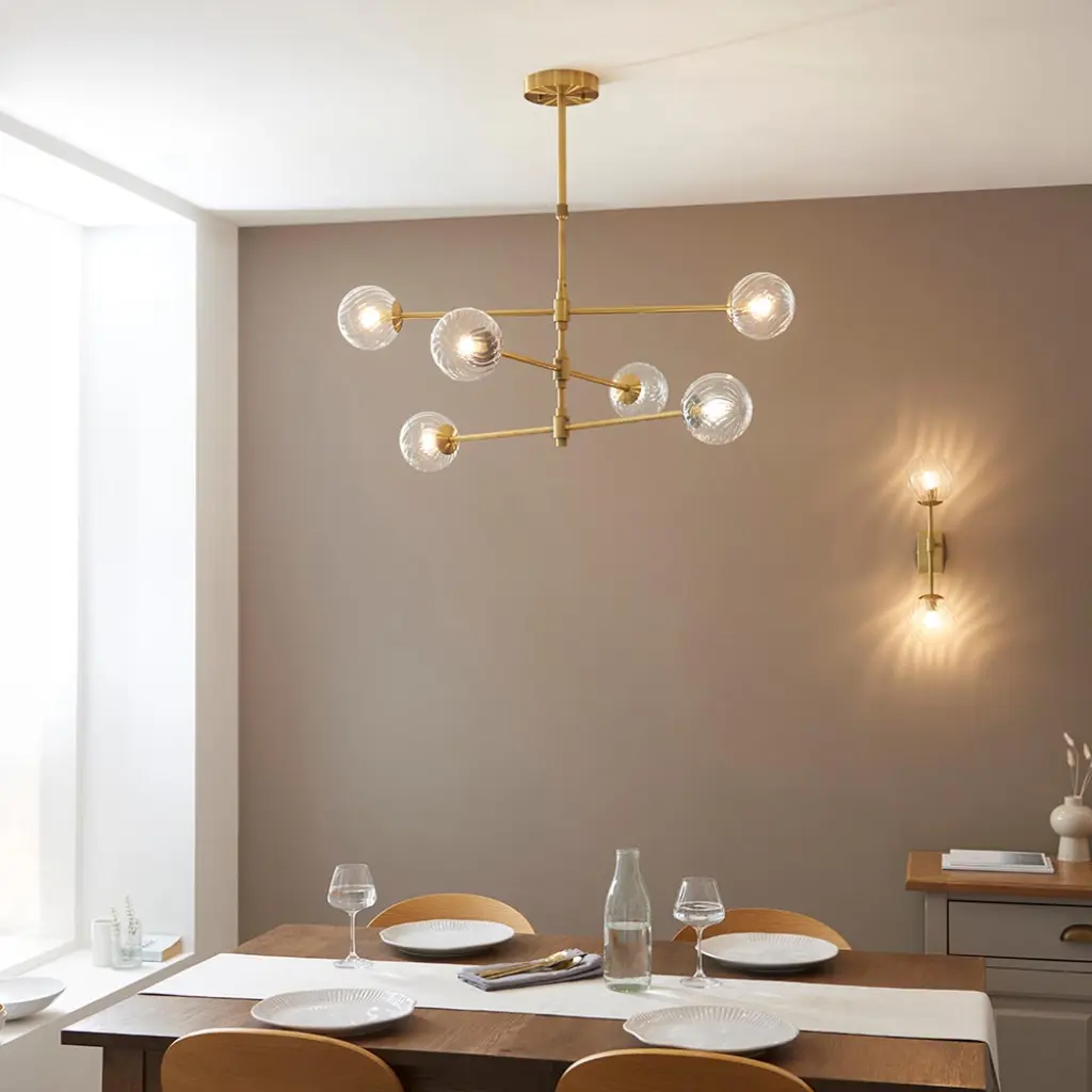 Ben 6 Light Brushed Brass Pendant