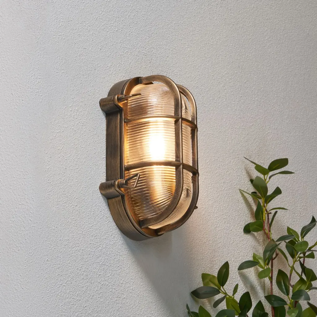 Davey Gold Caged Oval Bulkhead