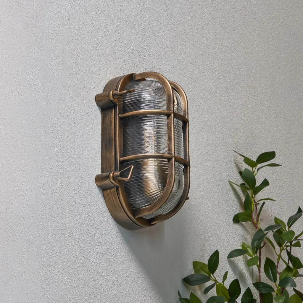 Davey Gold Caged Oval Bulkhead