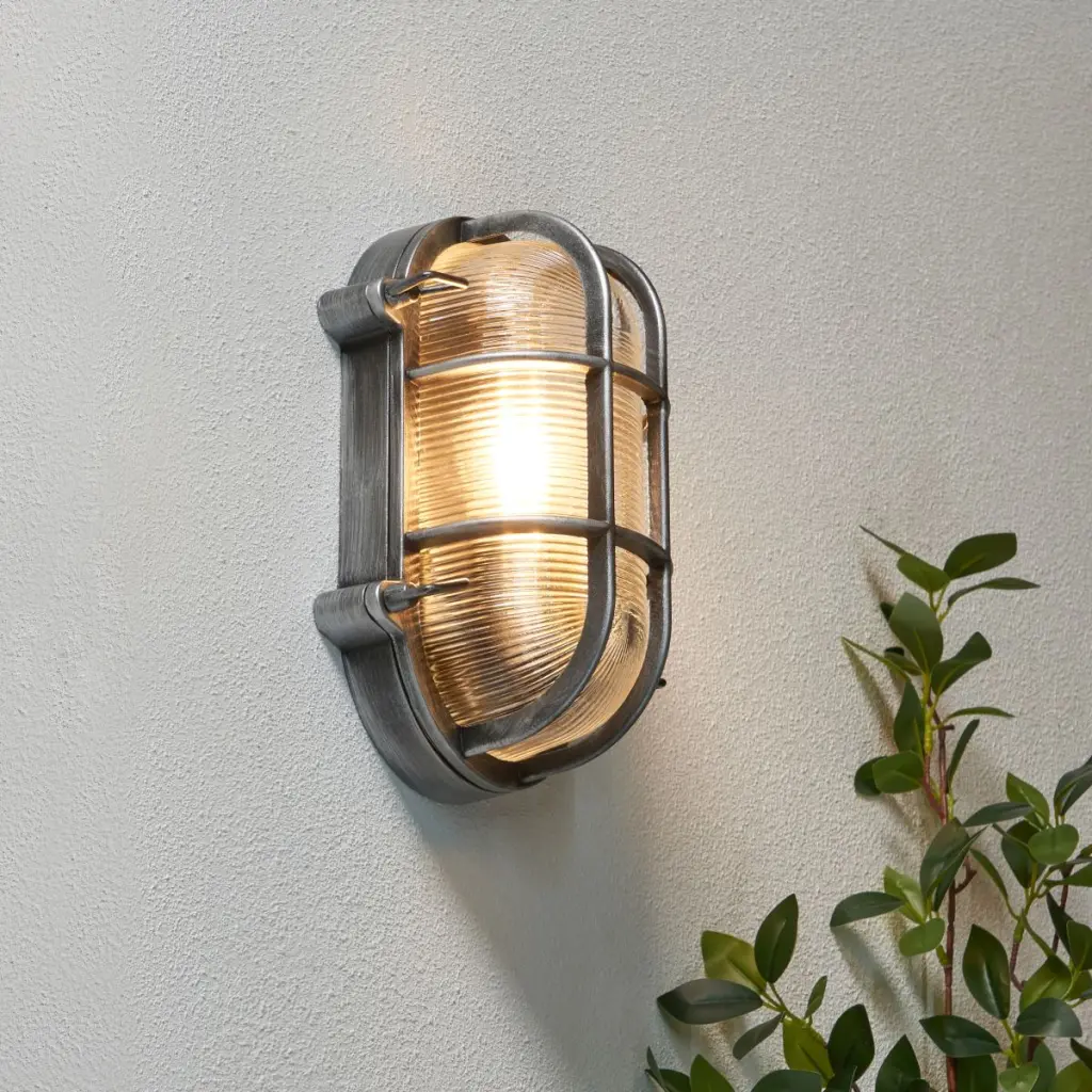 Davey Silver Caged Oval Bulkhead