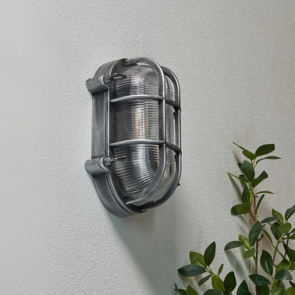 Davey Silver Caged Oval Bulkhead